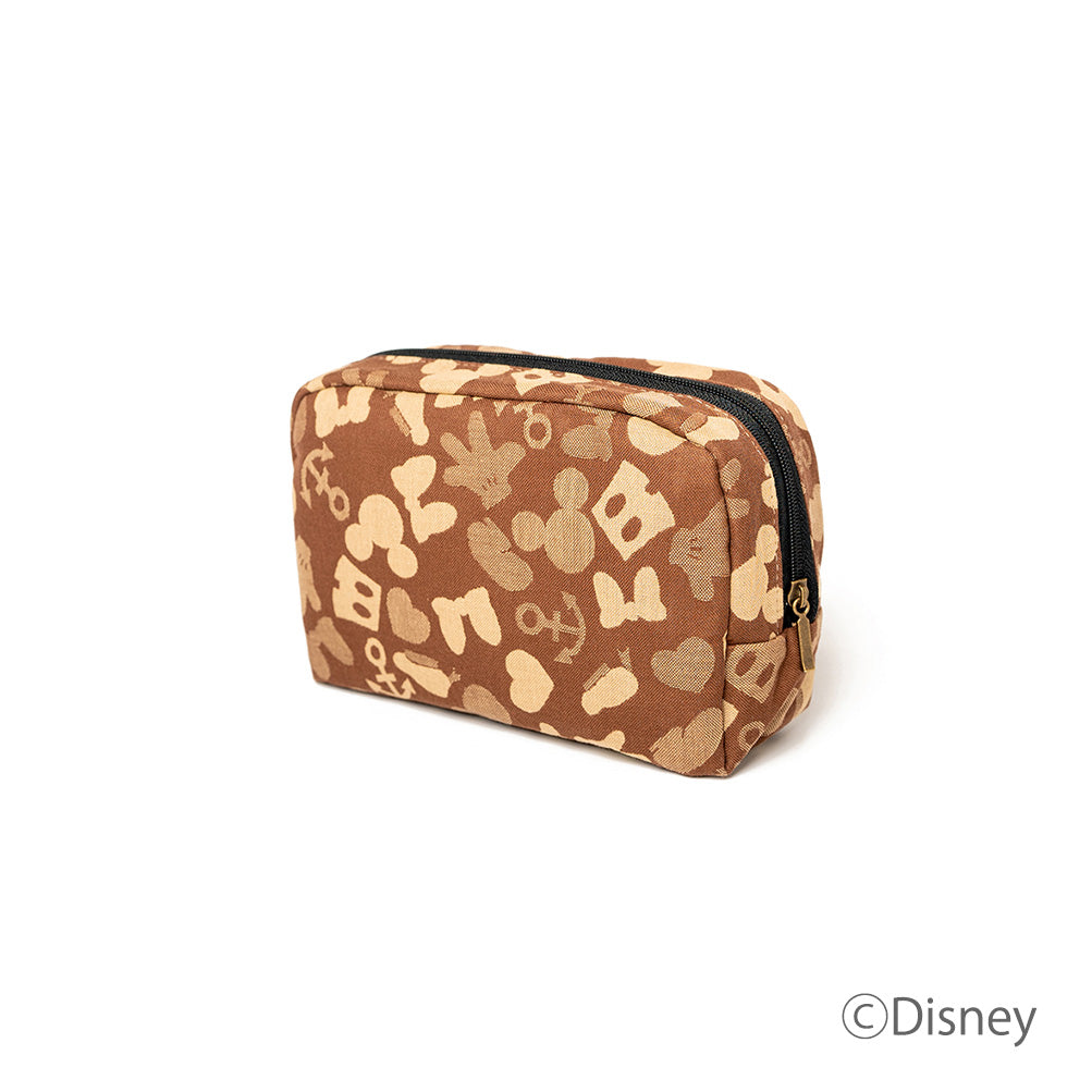 Nishijin-ori Wind-through Cosmetic Pouch [Brown]
