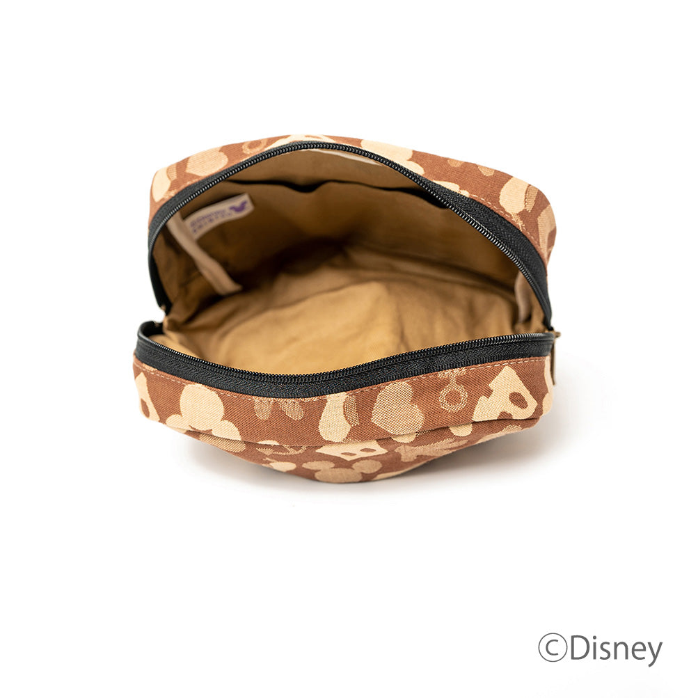 Nishijin-ori Wind-through Cosmetic Pouch [Brown]