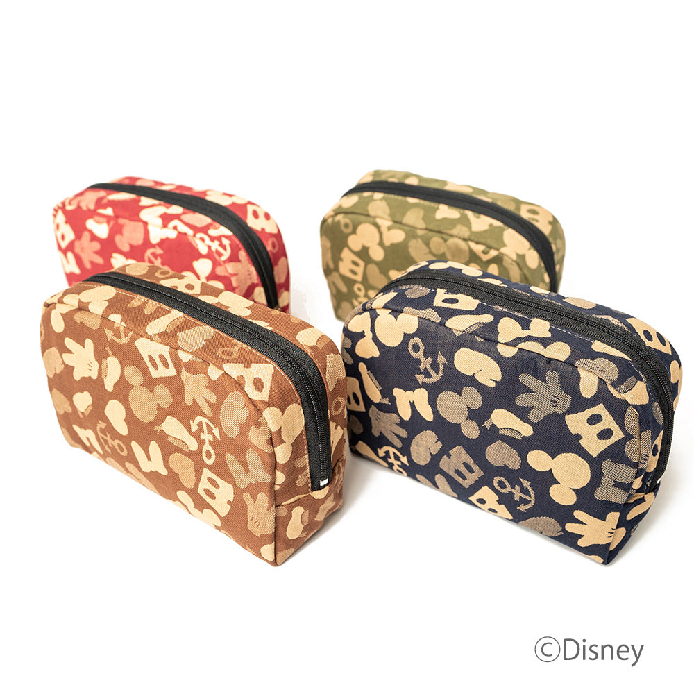 Nishijin-ori Wind-through Cosmetic Pouch [Brown]