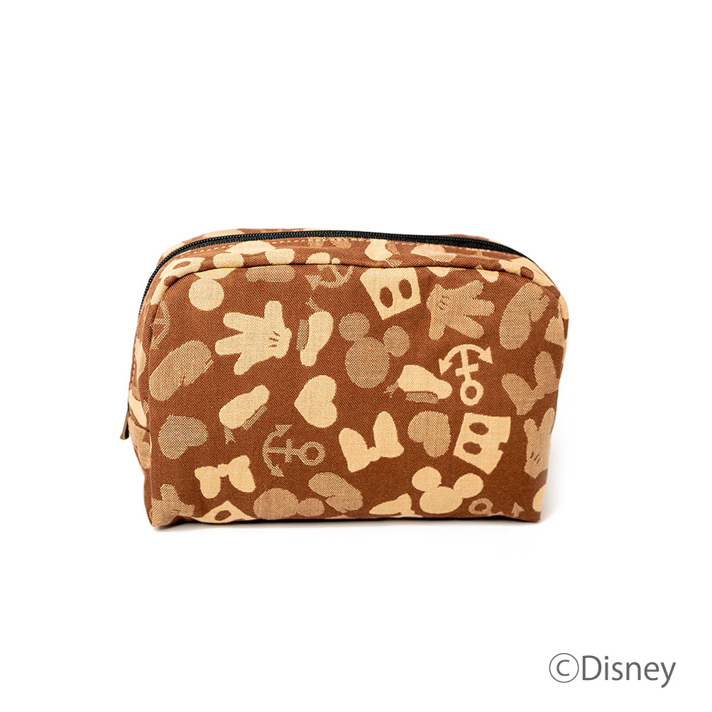 Nishijin-ori Wind-through Cosmetic Pouch [Brown]